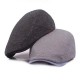 Women Mens Cotton Solid Beret Caps Casual Adjustable Forward Hat Peaked Cap