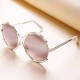 Women Mens Unisex Vintage Anti-UV Double Ring Sunglasses Retro Steampunk Round Mirror Lens Glasses