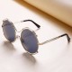 Women Mens Unisex Vintage Anti-UV Double Ring Sunglasses Retro Steampunk Round Mirror Lens Glasses