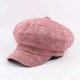 Women Mens Vintage Linen Octagonal Cap Casual Solid Painter Hat Newsboy Cap