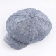 Women Mens Vintage Linen Octagonal Cap Casual Solid Painter Hat Newsboy Cap