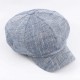 Women Mens Vintage Linen Octagonal Cap Casual Solid Painter Hat Newsboy Cap