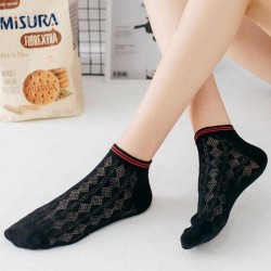 Women Mesh Breathable Boat Socks Deodorization Combed Cotton Low Cut Sock