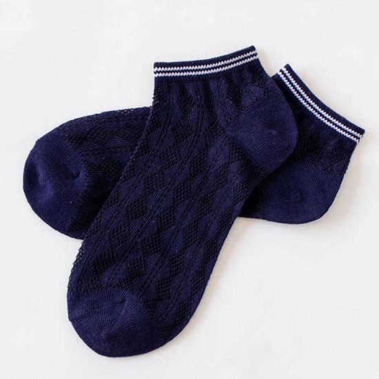 Women Mesh Breathable Boat Socks Deodorization Combed Cotton Low Cut Sock