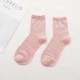 Women Mesh Harajuku Rhombus Middle Tube Short Socks Breathable Good Elastic Funny Socks