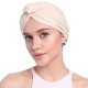 Women Modal Muslim Stretch Turban Hat Pre Tied Chemo Beanie Headwear For Cancer Patient