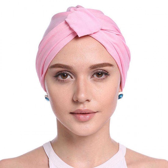 Women Modal Muslim Stretch Turban Hat Pre Tied Chemo Beanie Headwear For Cancer Patient