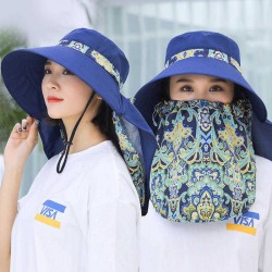 Women Multi-Function Sunshade Bucket Hat with Face Protection and Shawl Uv Protection Fisherman Cap