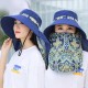 Women Multi-Function Sunshade Bucket Hat with Face Protection and Shawl Uv Protection Fisherman Cap