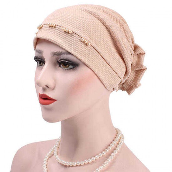 Women Muslim Beanies Flower Cotton Outdoor Casual Turban Hat