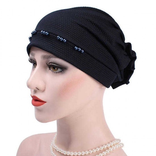 Women Muslim Beanies Flower Cotton Outdoor Casual Turban Hat