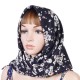 Women Muslim Yarn Printting Headscarf Scarf Floral Windproof Breathable Turban Caps