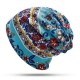 Women Muslin Ethnic Multi-purpose Plus Velvet Double Layers Beanie Hat Scarf Earmuffs Print Skullcap