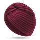 Women Muslin Indian Yarn Cross Twist Knit Turban Winter Warm Earmuffs Beanie Caps