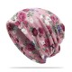 Women Muslin Printting Ethnic Cotton Breathable Thin Beanie Hat Vintage Good Elastic Turban Caps