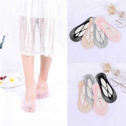 Women Non Slip Breathable Low-Cut Ankle Socks Hollow Out Cute Boat Socks