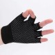 Women Non Slip Sporty Style Design Fingerless Yoga Gloves Cotton Open Figure Glove