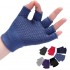 Women Non Slip Sporty Style Design Fingerless Yoga Gloves Cotton Open Figure Glove