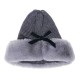 Women Outdoor Cold-Proof Thickening Artificial Rabbit Fur Knit Hat Tapered Beanie Cap