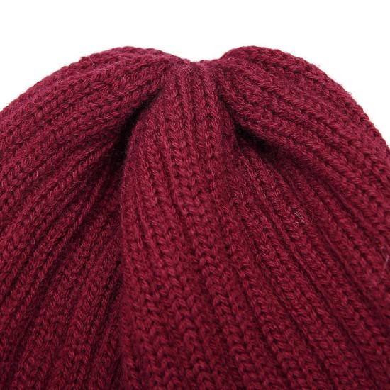 Women Outdoor Cold-Proof Thickening Artificial Rabbit Fur Knit Hat Tapered Beanie Cap