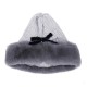 Women Outdoor Cold-Proof Thickening Artificial Rabbit Fur Knit Hat Tapered Beanie Cap