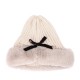 Women Outdoor Cold-Proof Thickening Artificial Rabbit Fur Knit Hat Tapered Beanie Cap