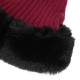 Women Outdoor Cold-Proof Thickening Artificial Rabbit Fur Knit Hat Tapered Beanie Cap