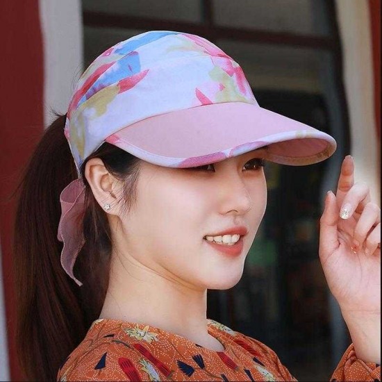 Women Outdoor Empty Top Baseball Cap Sun Protection Sun Hat  Bicycle Anti-UV Wild Casual Hat