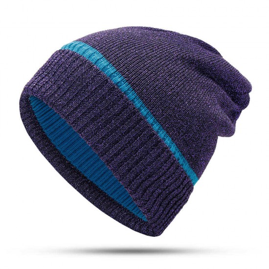 Women Outdoor Fashion Bronzing Knitted Hat Warm Knit Cap