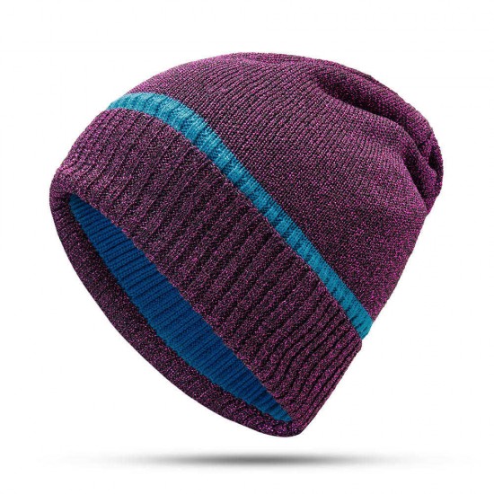 Women Outdoor Fashion Bronzing Knitted Hat Warm Knit Cap