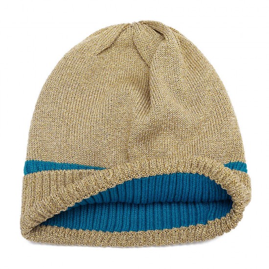 Women Outdoor Fashion Bronzing Knitted Hat Warm Knit Cap