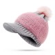 Women Outdoor Fashion Thickened Warm Knitted Hat Casual Knit Visor Cap