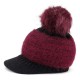 Women Outdoor Fashion Thickened Warm Knitted Hat Casual Knit Visor Cap