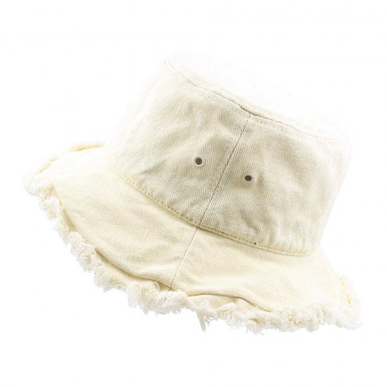 Women Outdoor Foldable Solid Color Flash Fishing Hat Travel Cotton Bucket Hat