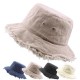 Women Outdoor Foldable Solid Color Flash Fishing Hat Travel Cotton Bucket Hat