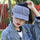 Women Outdoor Sport Fleece Lining Empty Top Knitted Hat Casual Warm Peaked Cap