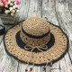 Women Outdoor Summer  Handmake Woven Sun Protection Wide Brimmed Floppy Hat Hollow Out Cap