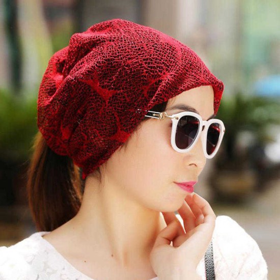 Women Outdoor Thin Lace Headscarf Caps Breathable Chemotherapy Hat