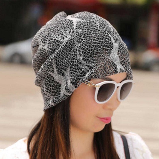 Women Outdoor Thin Lace Headscarf Caps Breathable Chemotherapy Hat