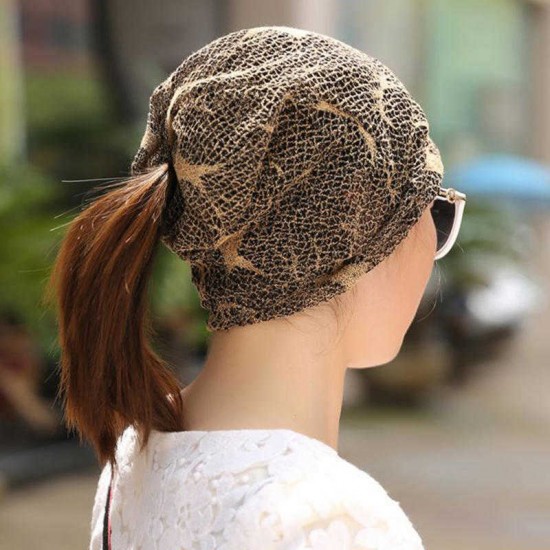 Women Outdoor Thin Lace Headscarf Caps Breathable Chemotherapy Hat