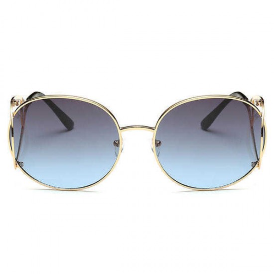 Women Oversize Frame Anti-UV Glasses Retro Colorful Lens Sunglasses