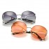 Women Oversize Frame Anti-UV Glasses Retro Colorful Lens Sunglasses