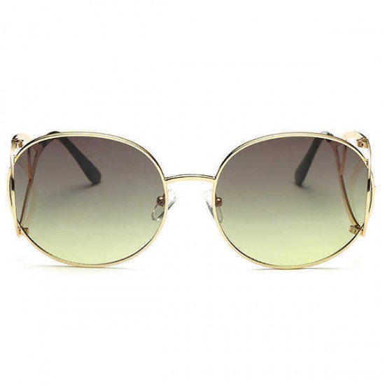 Women Oversize Frame Anti-UV Glasses Retro Colorful Lens Sunglasses