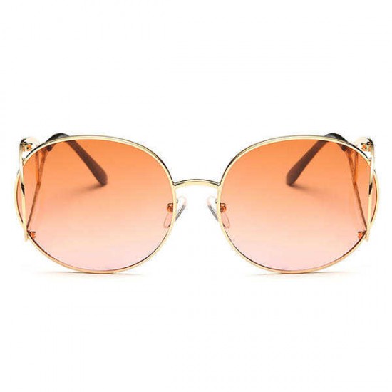 Women Oversize Frame Anti-UV Glasses Retro Colorful Lens Sunglasses