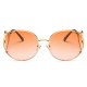 Women Oversize Frame Anti-UV Glasses Retro Colorful Lens Sunglasses