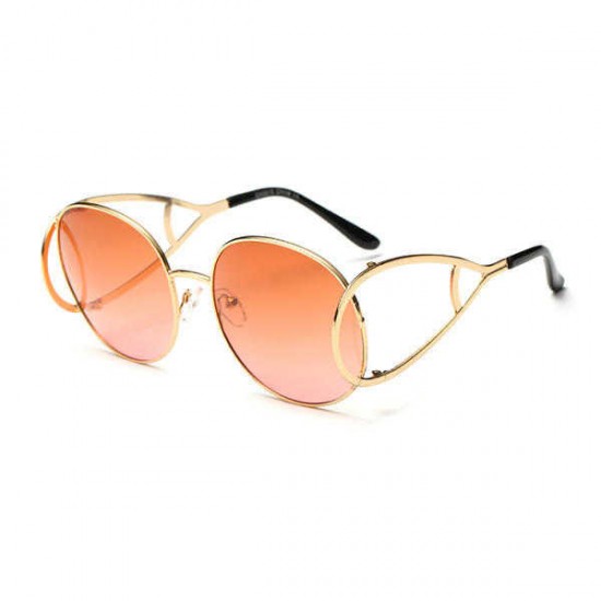 Women Oversize Frame Anti-UV Glasses Retro Colorful Lens Sunglasses