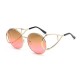 Women Oversize Frame Anti-UV Glasses Retro Colorful Lens Sunglasses