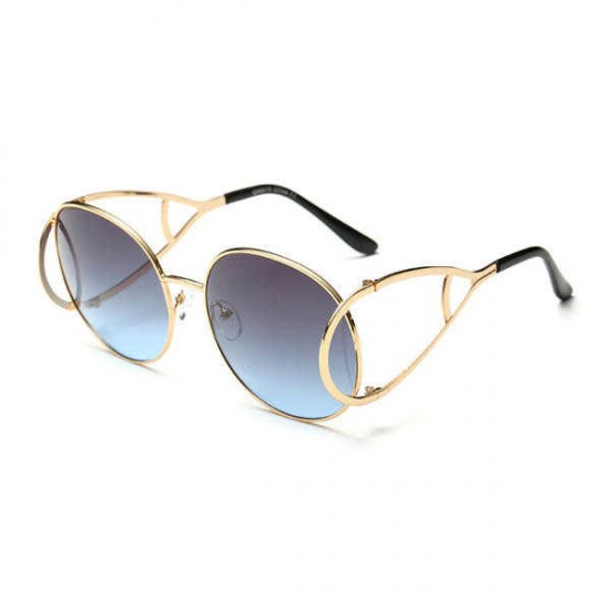 Women Oversize Frame Anti-UV Glasses Retro Colorful Lens Sunglasses