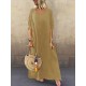 Women Oversized Vintage Loose Long Kaftan Plain Baggy Casual Full Maxi Dress