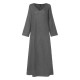 Women Oversized Vintage Loose Long Kaftan Plain Baggy Casual Full Maxi Dress